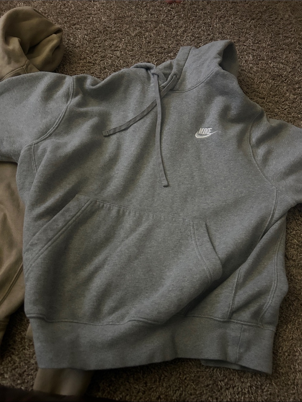Nike Gray Crewneck Hoodie with White Swoosh